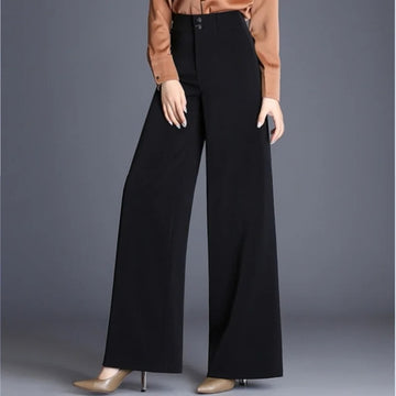 Elegant Wide-Leg High-Waist Trousers – Classic Style